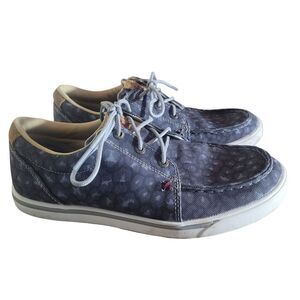 Twisted X Hooey Loper Shoes Women's Size 7.5 Blue Leopard Casual Outdoor